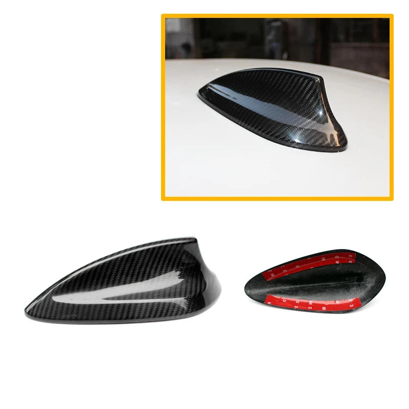 BMW Dry Carbon Fiber Antenna Shark Fin Cover Stick on Antenna Cover