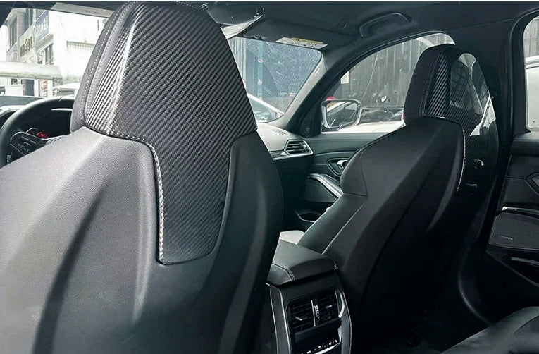 BMW Dry Carbon Fiber Back Seat Cover Interior Trim